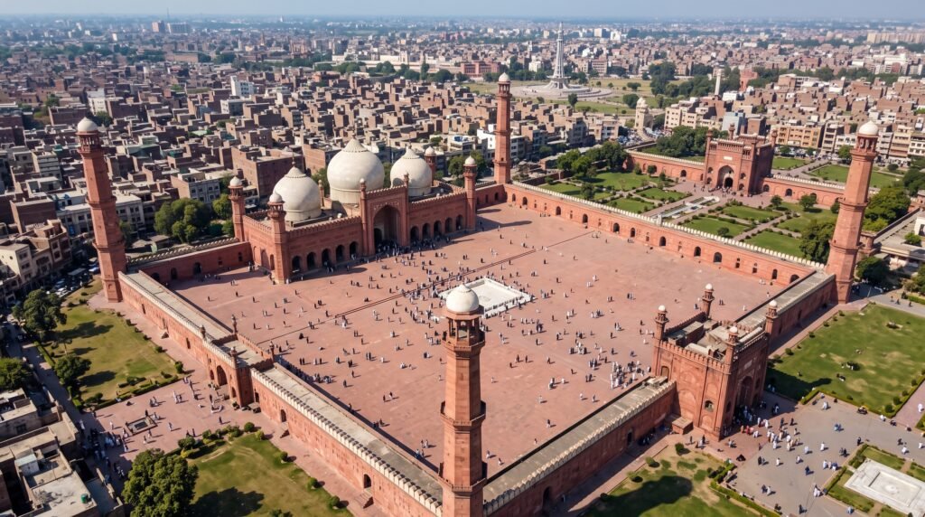 Location of Badshahi mosque Lahore